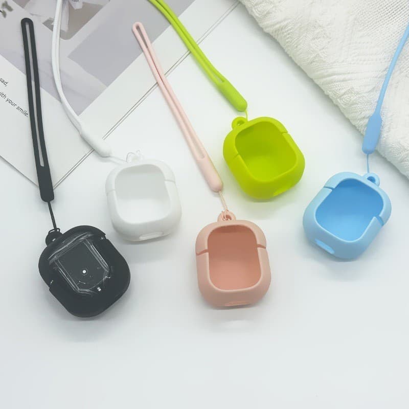 Air31 Capa De Silicone E Lanyard Macaron 5 Protetora De Cor Simples Corda À Prova D'água Anti-Perda (Sem Earbuds)
