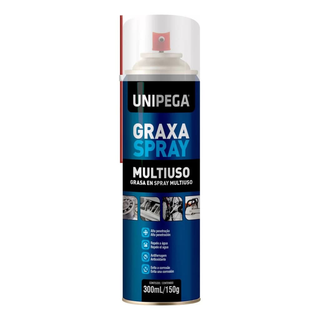 Graxa Spray Lubrificante Anti Ferrugem Unipega 300ml