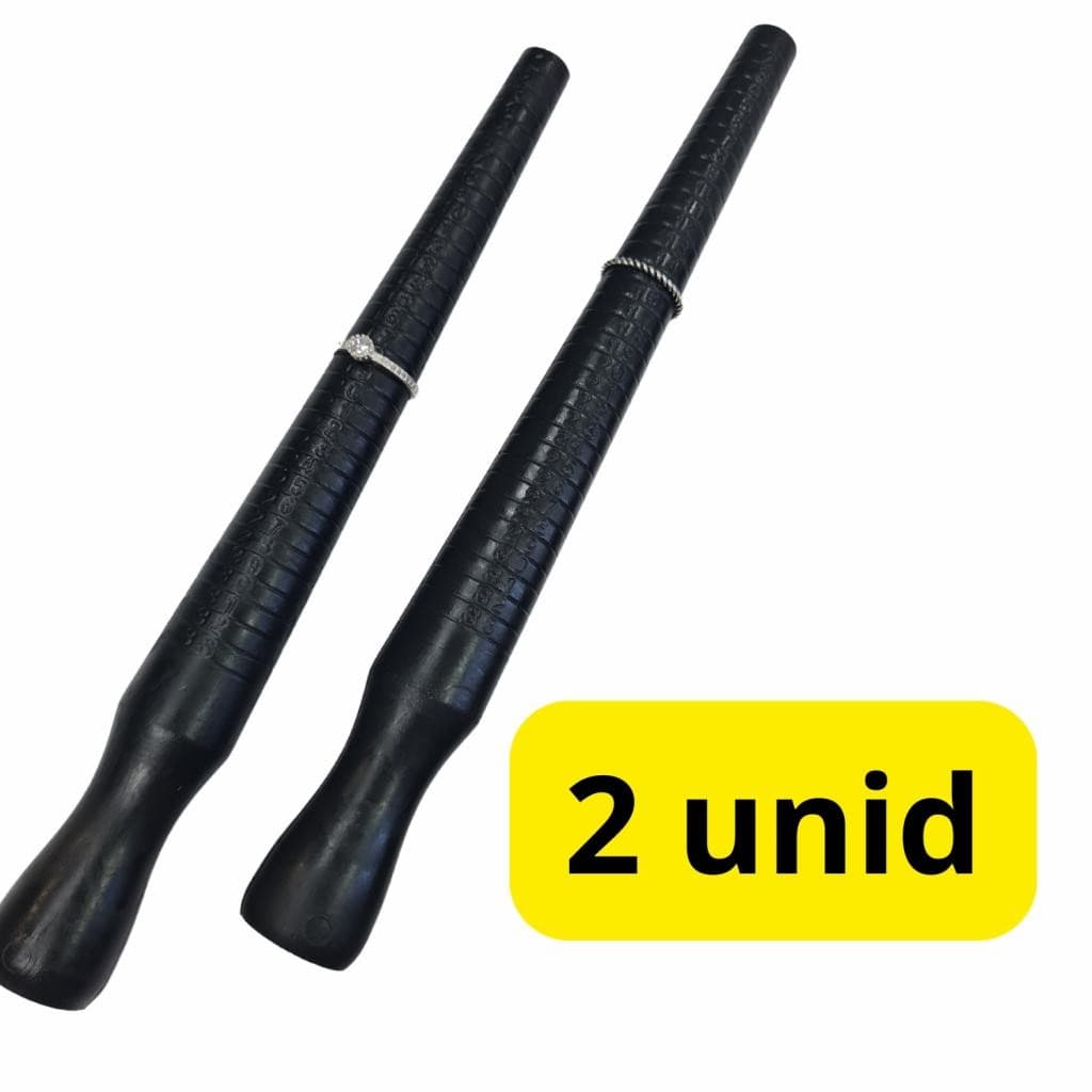 2x PAU DE MEDIDA ANEL PLASTICO BASTÃO PARA MEDIR ANÉIS