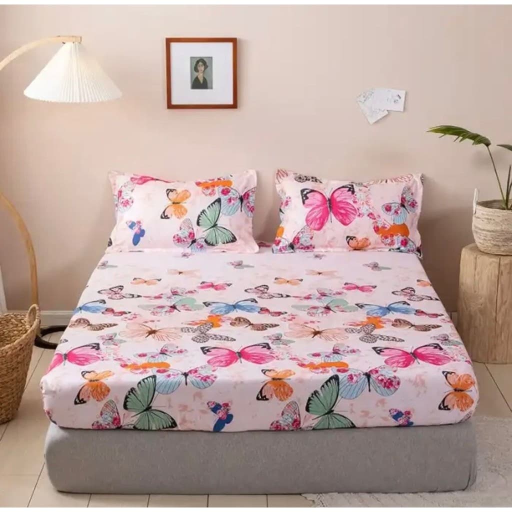 Jogo de Lençol Elástico Casal Queen Size Box 3pçs Estampado Sortidos