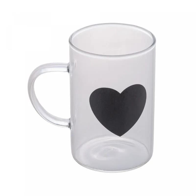 CANECA VIDRO BOROSSILICATO RESISTENTE A CALOR BLACK HEART 280ML (9004061)