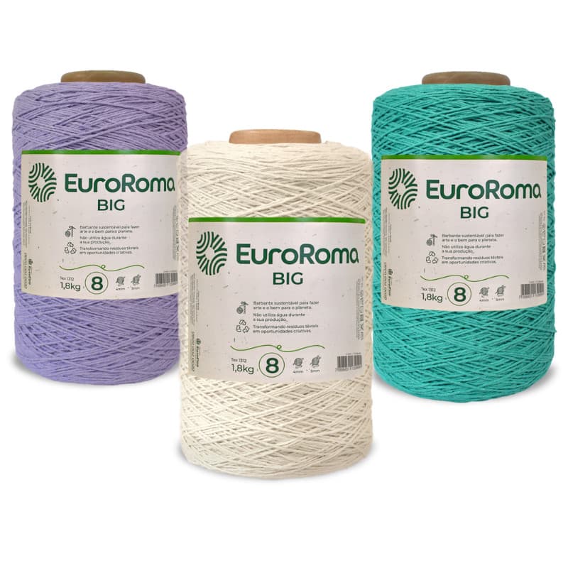 Barbante EuroRoma Big Fio 8 1,8kg Crochê / Tricô