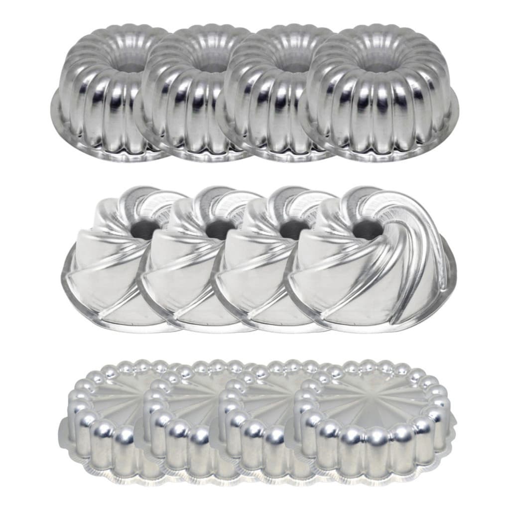 Kit 12x Formas Bolo Mini Assadeiras Bolo Pudim Tortas