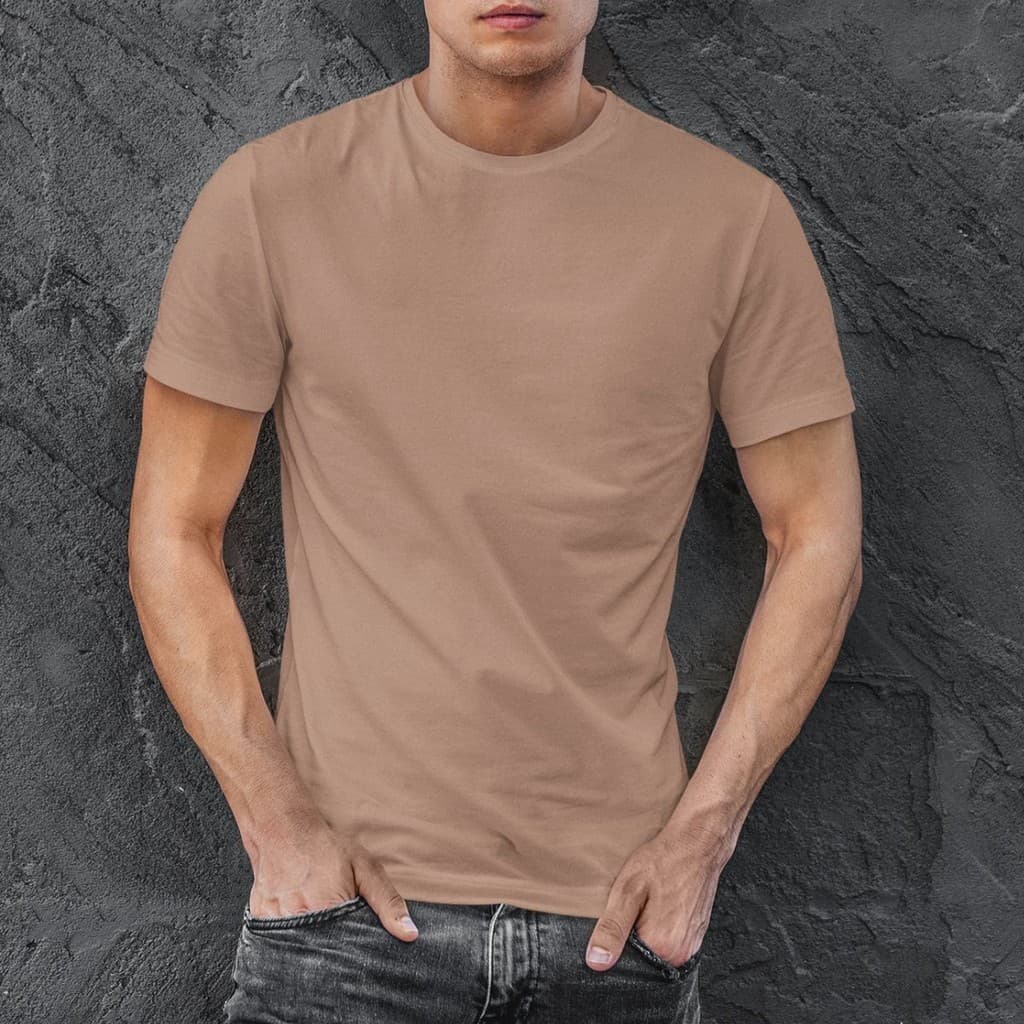 Camisa Básica Masculina 100% Algodão Com Costura Reforçada Camiseta Casual Dia a Dia