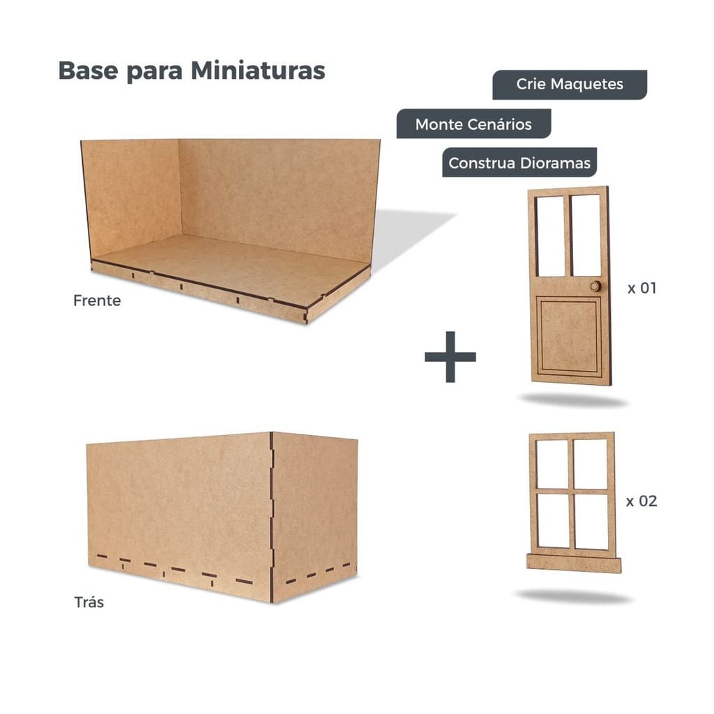 Base Expositora para Miniaturas e Coleção Maquete Diorama Cenário