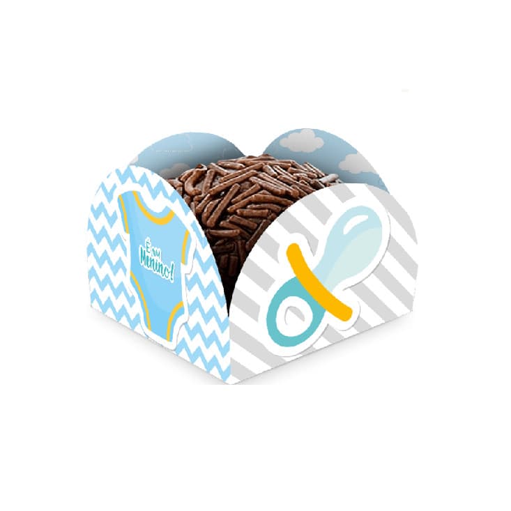 Forminha Doce Chá Bebe Azul - 50 unidades