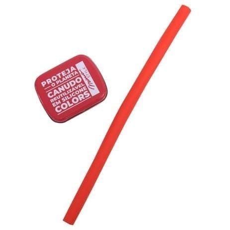 CANUDO DE SILICONE REUTILIZÁVEL VERMELHO