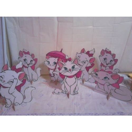 Gatinha Marie Kit De Decoração De Festa 10 Displays Mdf
