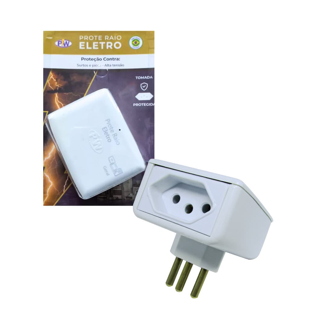 PROTERAIO PROTETOR DE RAIO QUEDA DE ENERGIA ELETRO 2 TOMADAS 20A BIVOLT PW