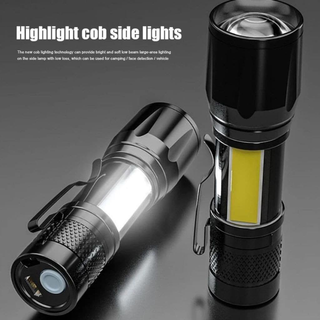 Mini Lanterna Tática Militar Longo Alcance T6 LED Recarregável USB WL-5027