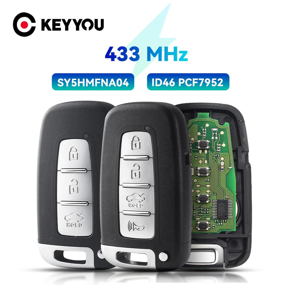 Chave De Controle Remoto Inteligente Fob 3/4 Botão 433MHz Sem Com Para Hyundai I30 IX35 SY5HMFNA04