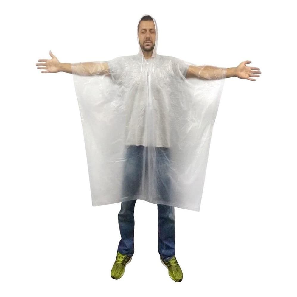 Capa De Chuva Poncho Laminado Pvc Trans Tam. Unico