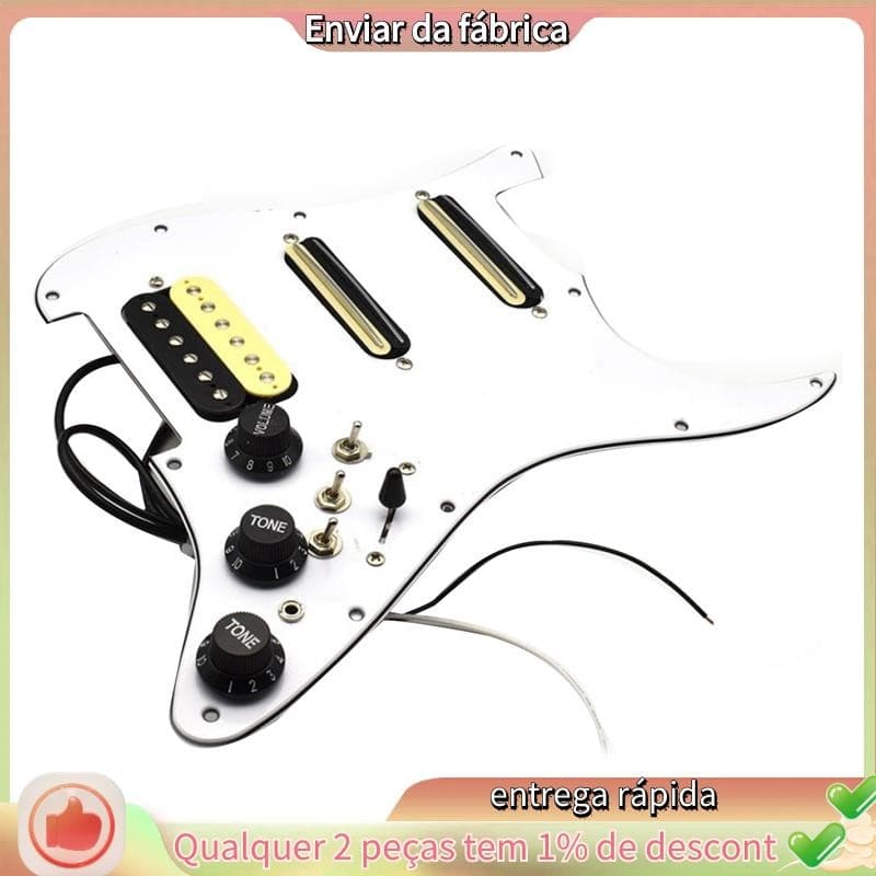 Pickguard De Guitarra Elétrica Captador De Fiação Carregado Pré-Wired Guitar Scratchplate Pickup Assembly