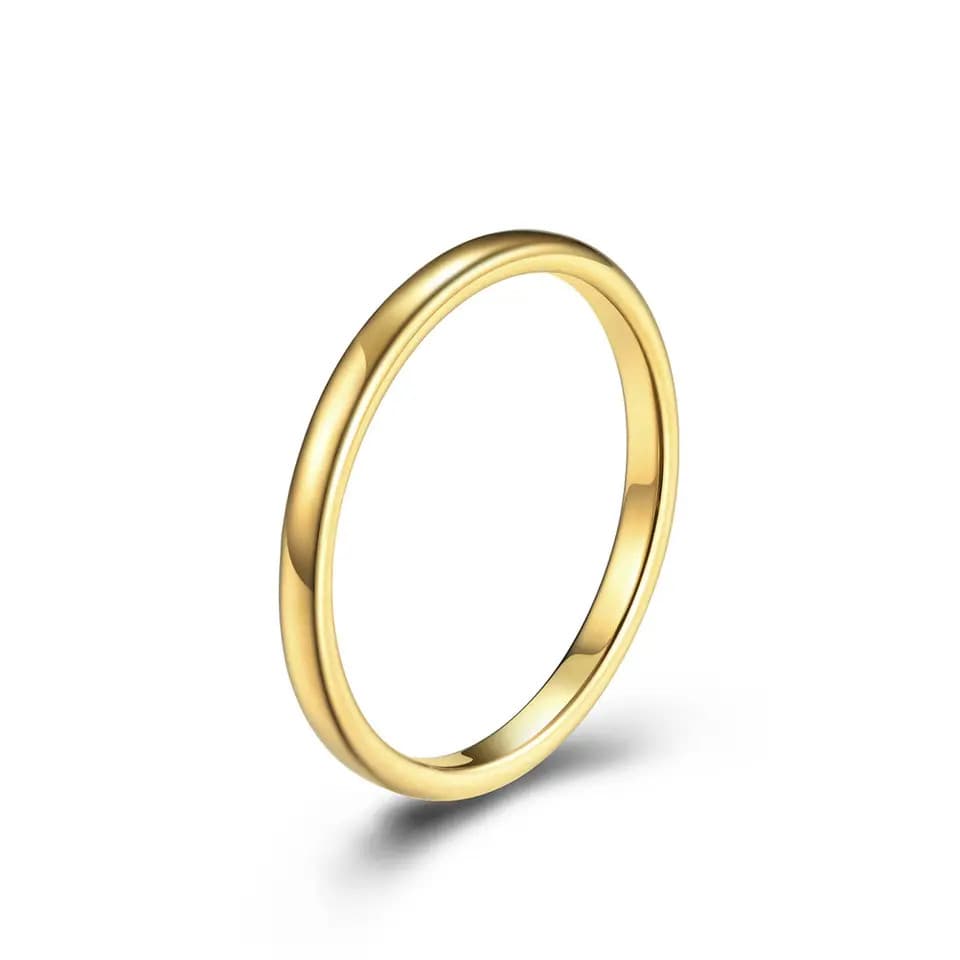 Aliança Casamento OURO 18K Banho 2mm Anatômicas Antialergica