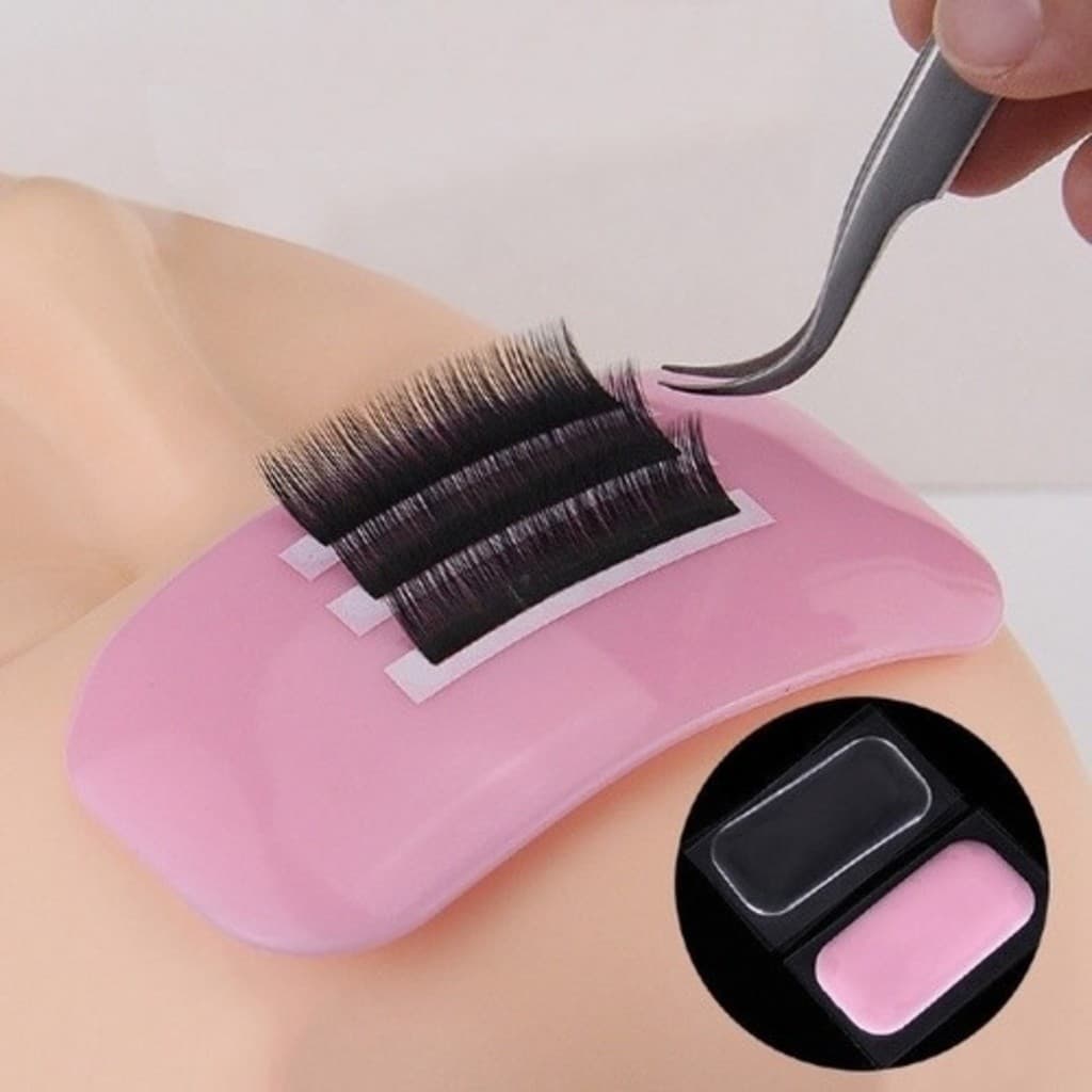 Suporte Testa Alongamento Porta Cílios Silicone Reutilizável