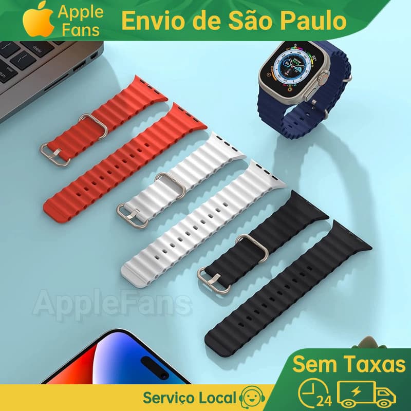 Pulseira de smartwatch pulseira De Silicone Ocean Straw Capaz Para Relógio Apple Série 8 7 Ultra Replacement 42mm 45mm