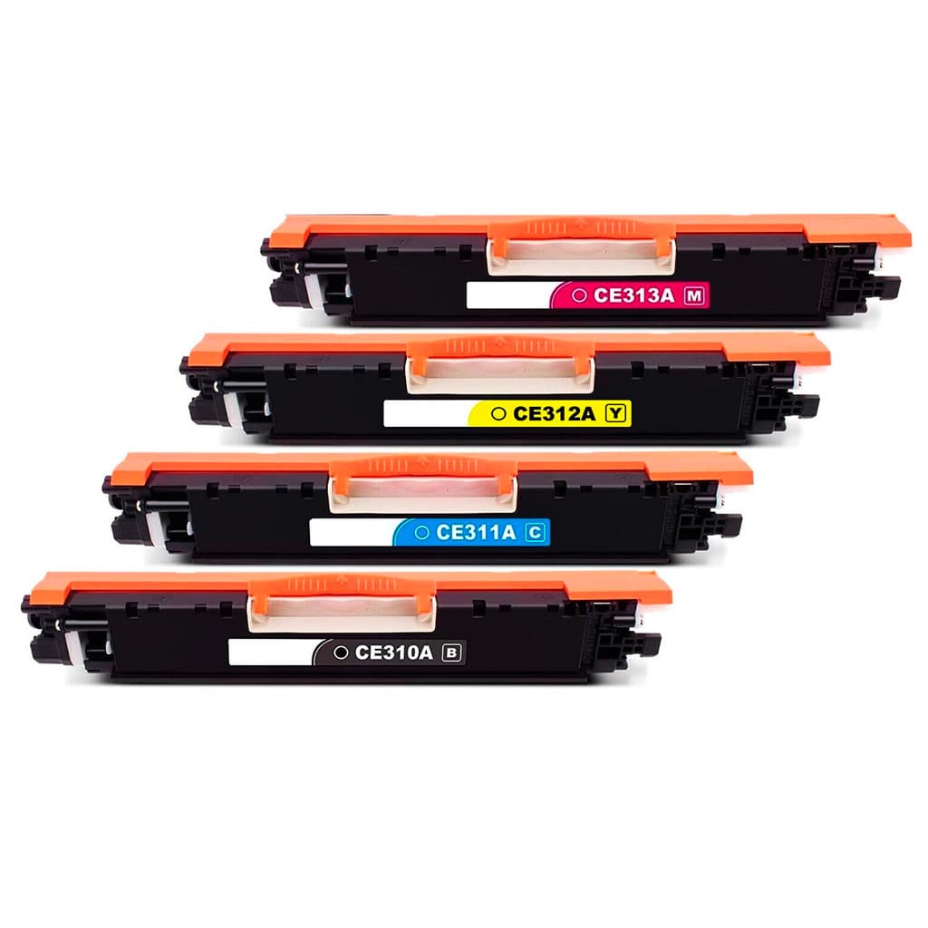 Kit 4 Toner Compatível com CE310A CE311A CE312A CE313A 126A | CP1025 CP1025NW CP1020