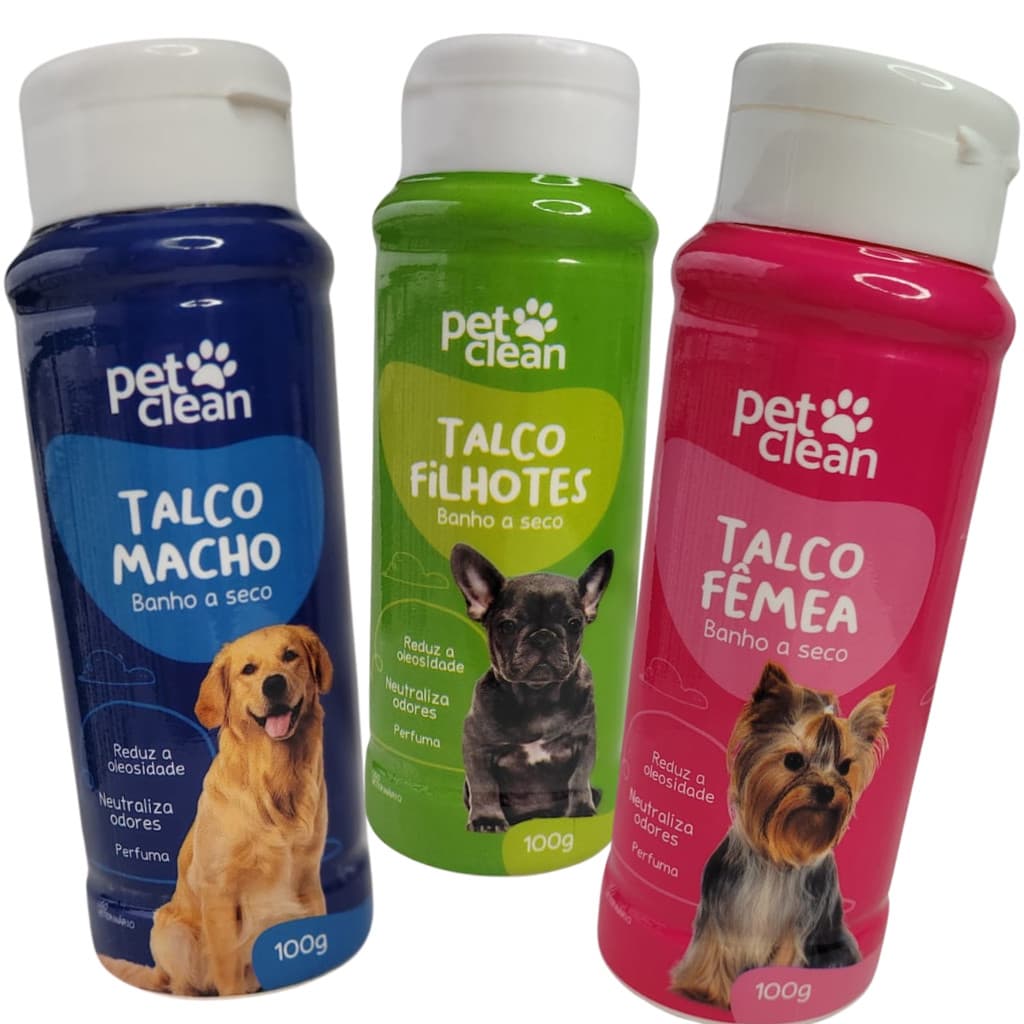 Talco Pet Clean Banho a Seco Cachorro Gato Pet
