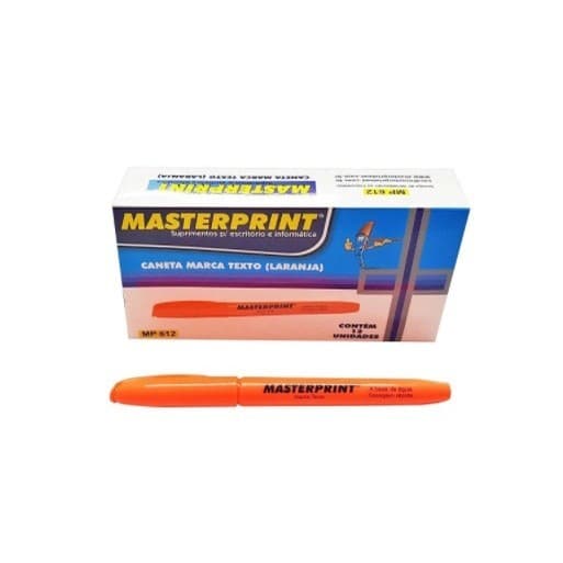 Kit 12 Marca Texto Neon Laranja Masterprint - Grifa Texto