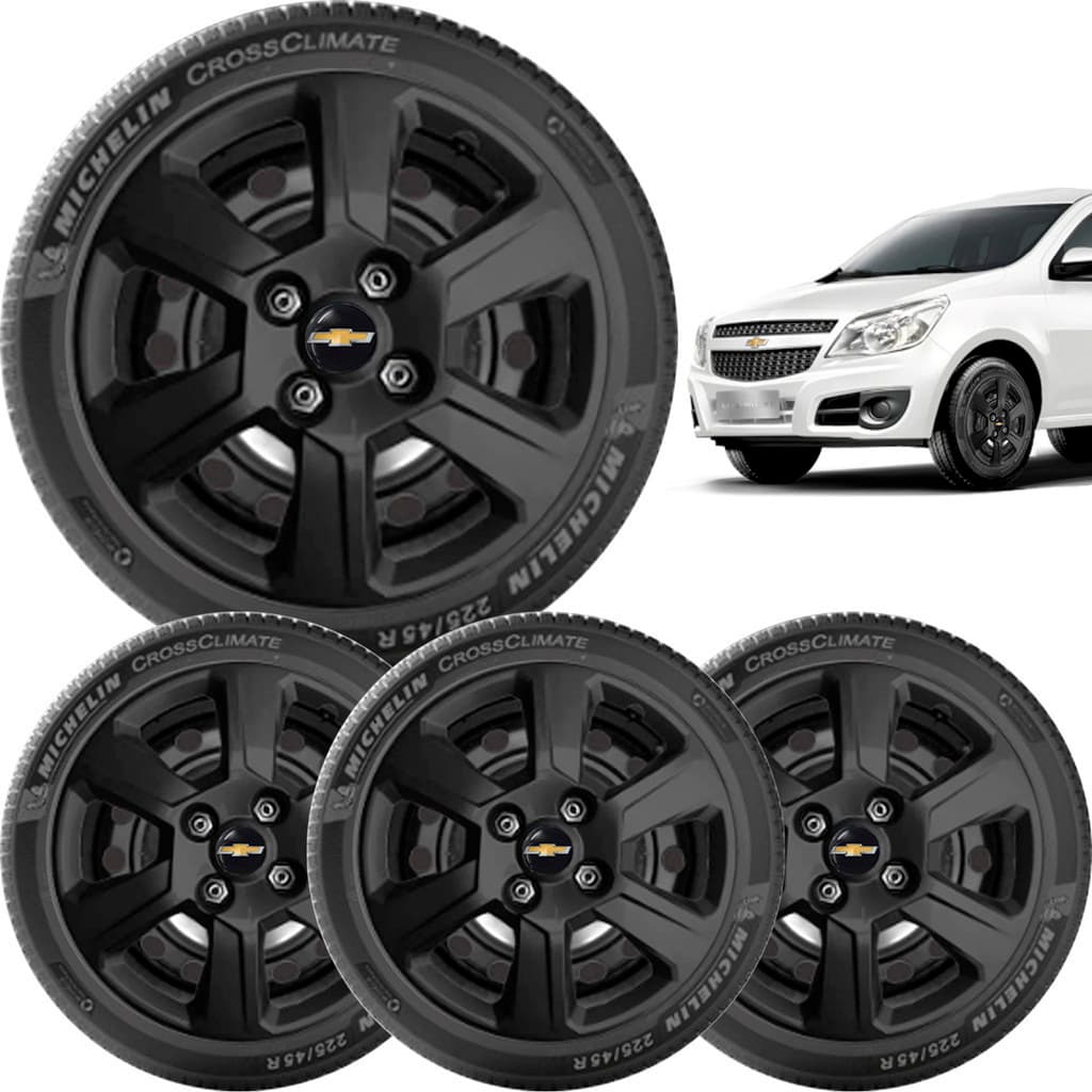 Calota Jogo Gm Montana Preto Aro 15 Cod 084b Emb Original
