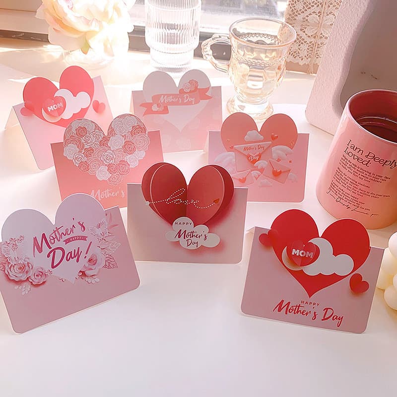 10pcs Cartão De Felicitações Do Dia Das Mães Criativo Mensagem Bênção Obrigado