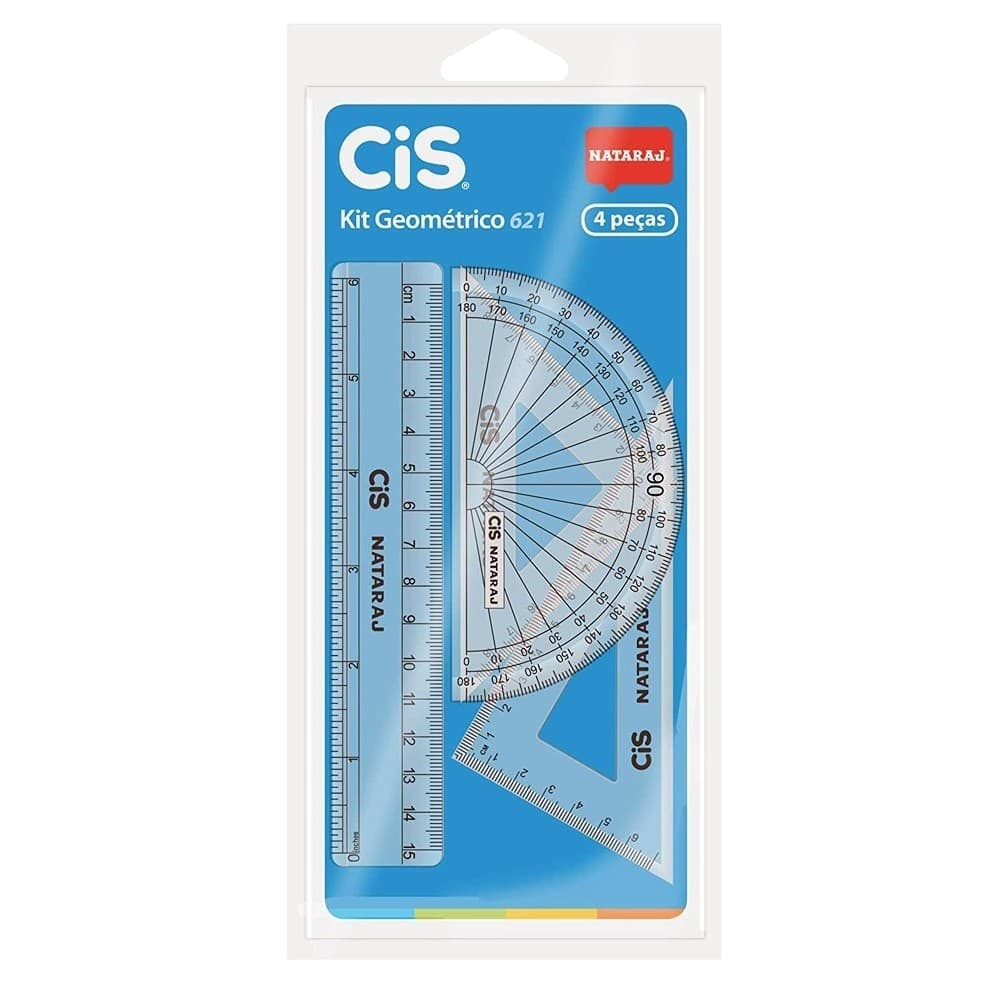 Kit Geometrico Com Regua Esquadro e Transferidor Cis