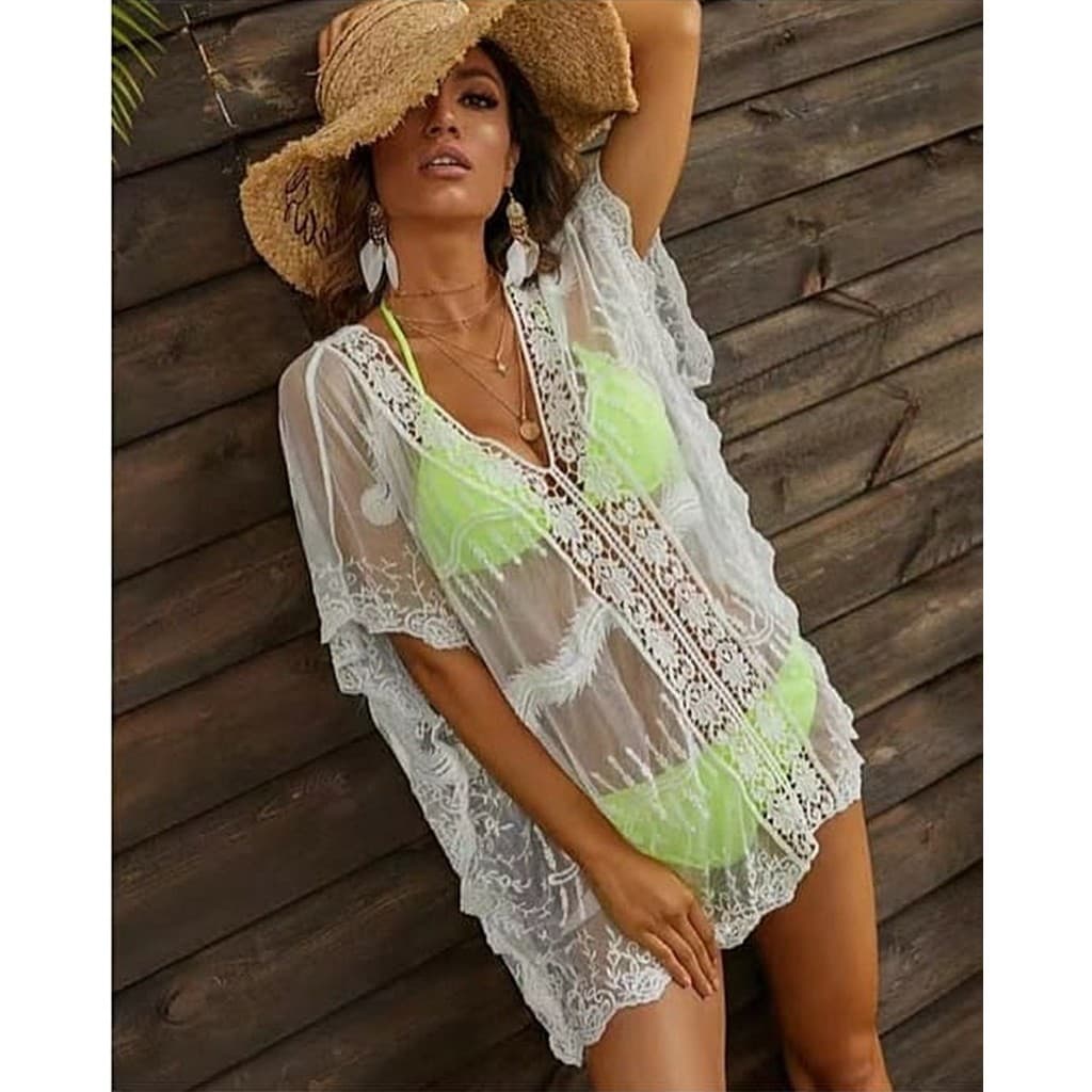 Bata Indiana Feminina, Longuete Saída De Praia Casual 2827