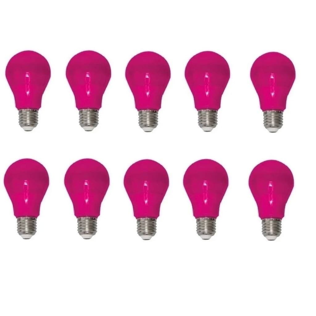 KIT 10 LÂMPADAS BULBO 7W ROSA BIVOLT