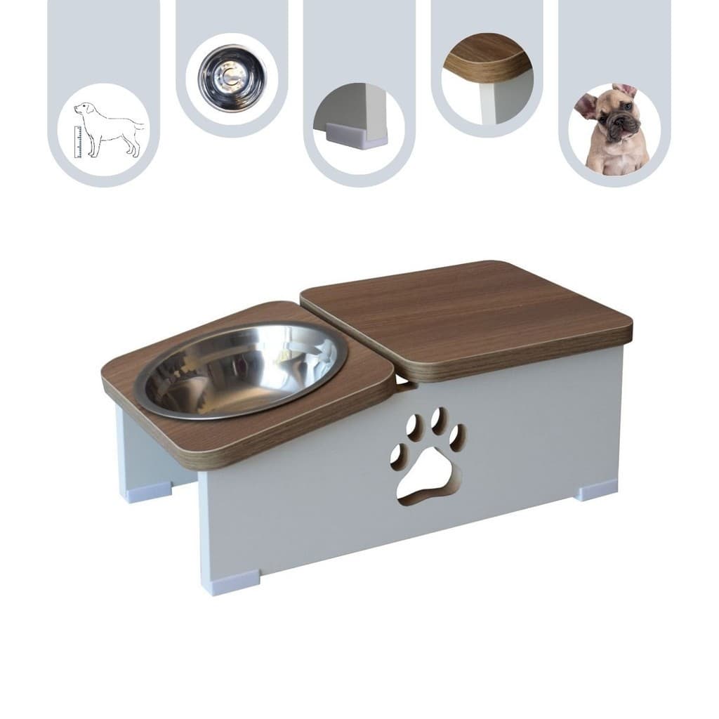Comedouro Cachorro Elevado Base Híbrida MDF - Bebedouro Pet Premium