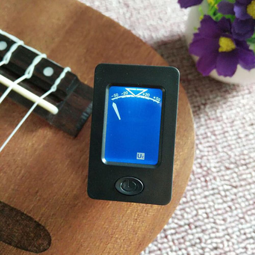Afinador Cromático De Violão Ukulele Baixo LCD Digital Eletrônico Profissional Clip-On Tuner