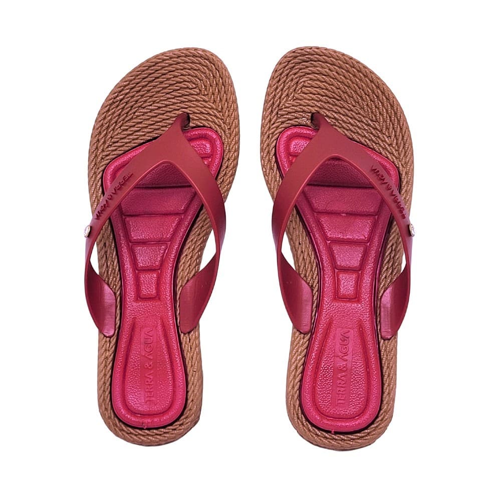 Chinelo Feminino Plataforma Confortavel Anabela Terra Água Dedo