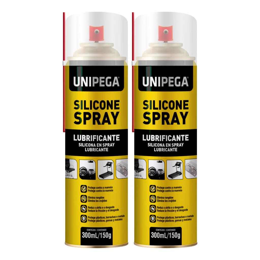 Kit 2 Silicone Spray Lubrificante 300ml Brilho Couro Esteira