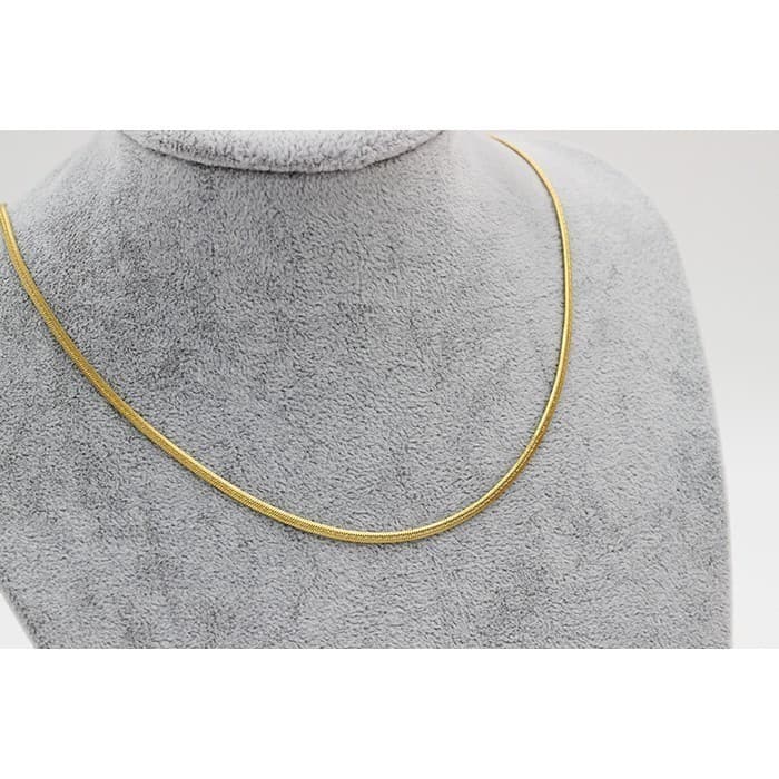 Colar Liso Laminado Feminino Aço Inox Dourado