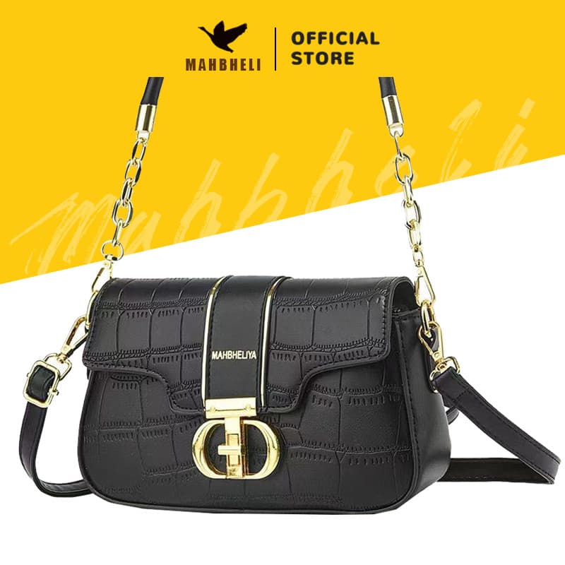 MAHBHELI Bolsa Feminina em Textura Pedra Crossbody Ombro e Sob o Braço Estilo Sela Moderno