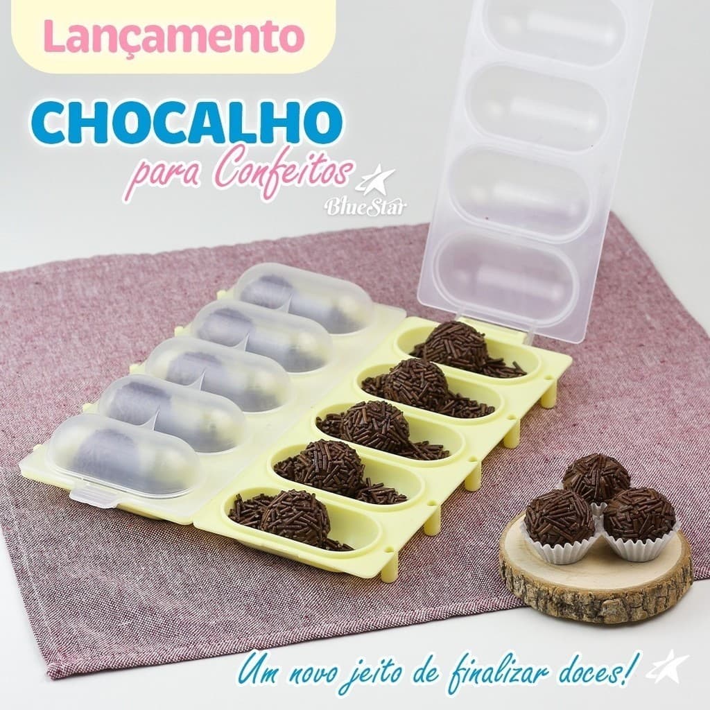 Chocalho para Confeitos Amarelo 5 Cavidades (Blue Star)