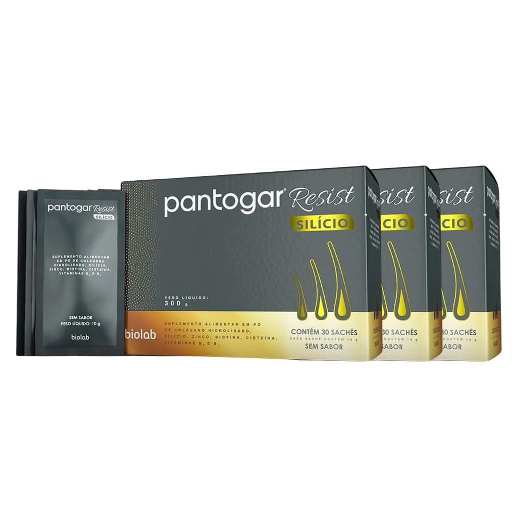 Kit 3 Pantogar Resist Silício 10g - 30 Sachês