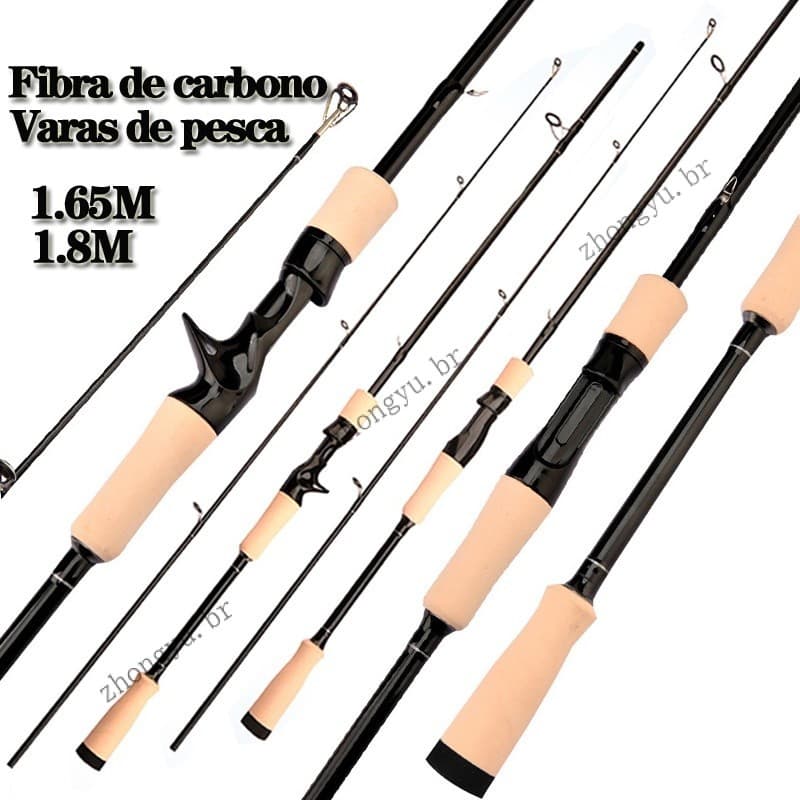 1.8M 1.65M Força super alta luz Vara De Pesca De Fibra De Carbono Fundida Trutas De Lúcio Cannaa De Pescar
