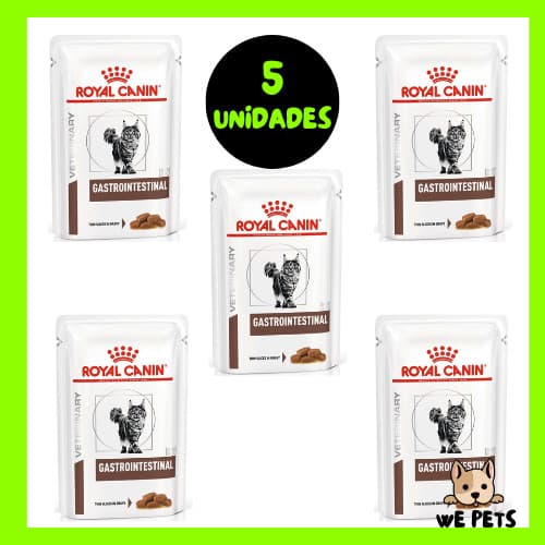 Kit 5 x Ração Úmida 85g Gatos Royal Canin Veterinary Wet Sachê Gastrointestinal S/O