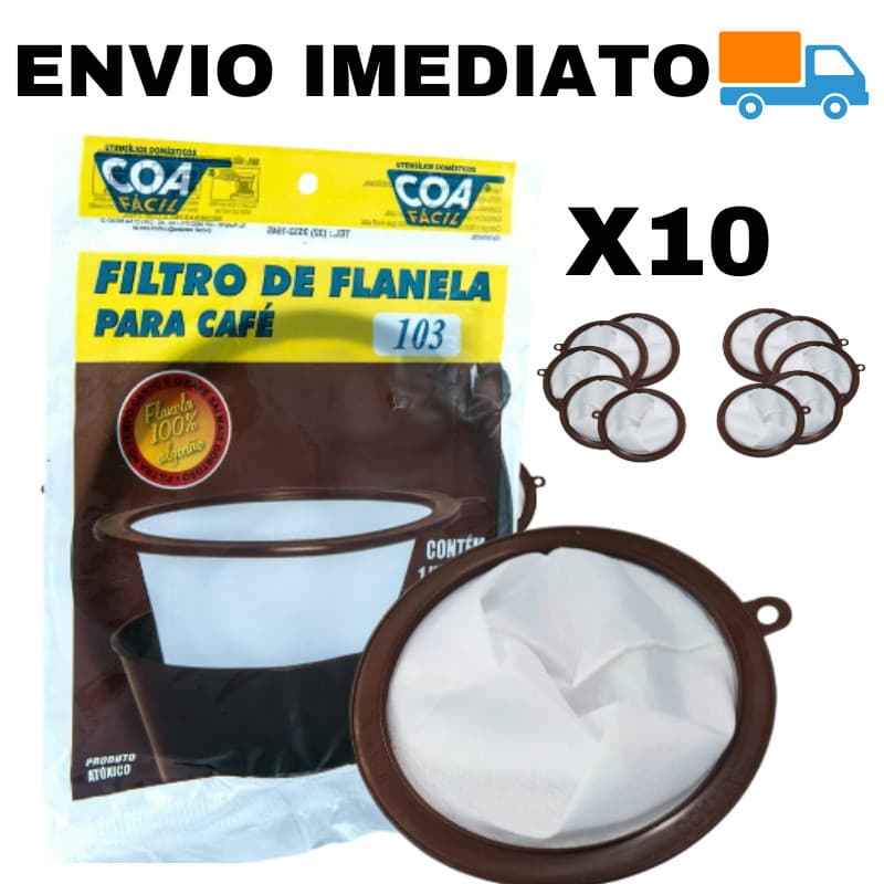 Kit Com 10 Coador De Café Grande Permanente Reutilizável Tamanho 103 Coa Fácil /2686