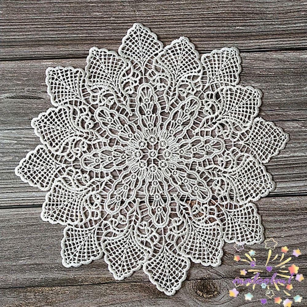 MALCOLM1 Placemat Round Delicado Mesa De Crochê Decoração De Bordado Em Flor