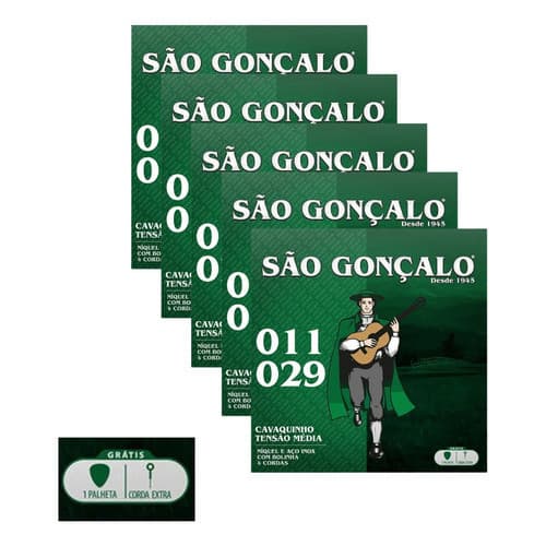 Kit 5 Encordoamento São Gonçalo P/ Cavaco Com Bolinha Iz131