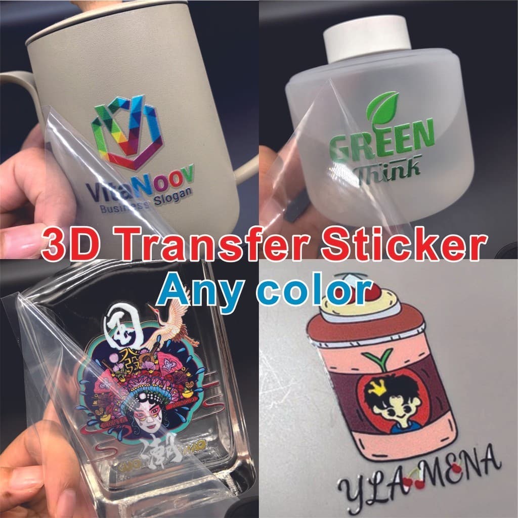 20pcs Adesivo De Transferência UV 3D-Logotipo Da Empresa Registrada-Somente Deixar Palavra À Prova D'água DTF