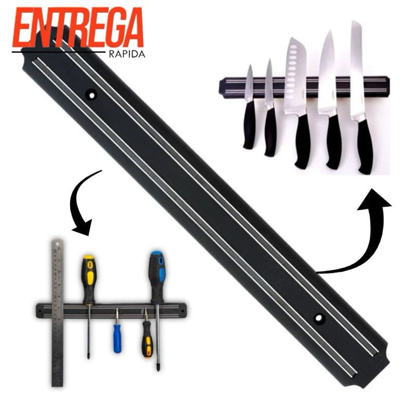 Barra Magnética Suporte P/ Facas E Ferramentas Parede 33cm