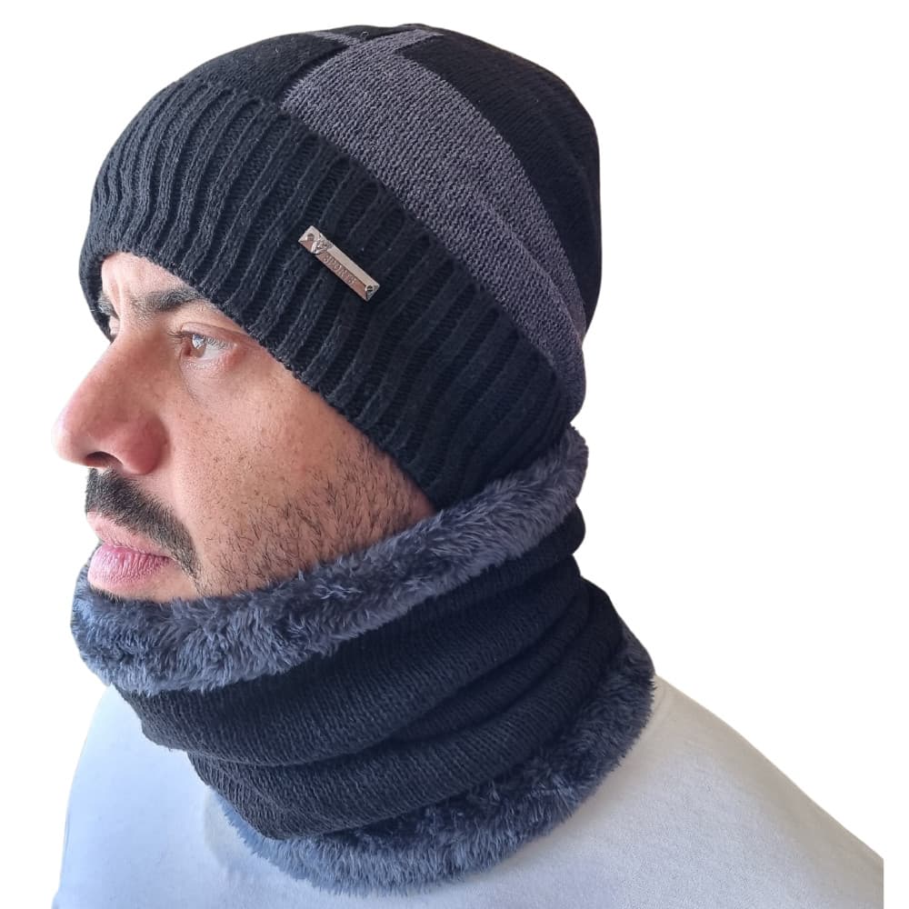 Touca Com Gola Cachecol Forrada Térmica Proteção Inverno