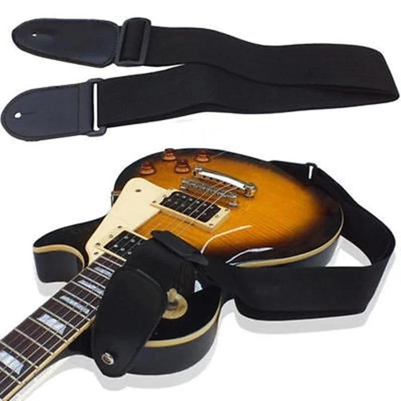 Cinto De Guitarra Universal De Nylon Ajustável De 68cm-124cm Com Extremidades Em Couro De PU Para Clássico De Madeira Folk