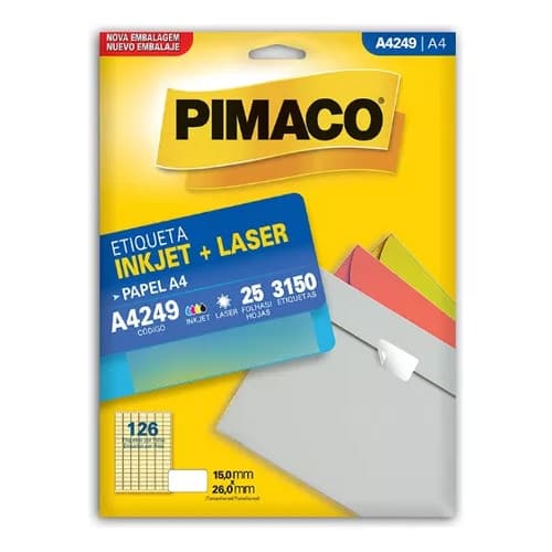 Etiqueta Pimaco Inkjet Laser 15 mm x 26 mm A4249