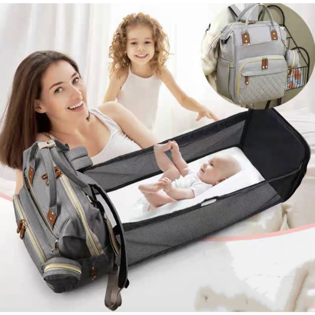 Bolsa Portátil Para Mamãe Berço Carrinho De Bebê Mochila Leve Multifuncional Grande Capacidade