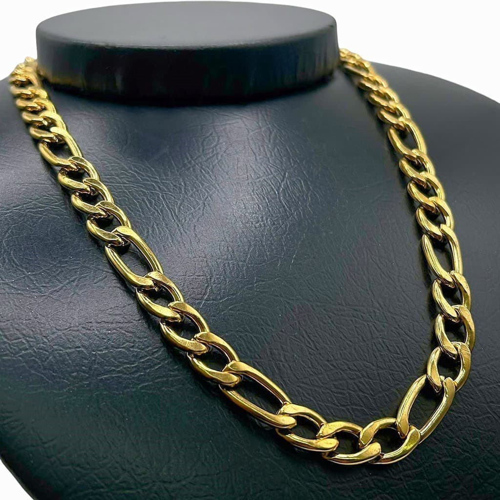 Corrente Grossa Masculina Gold 3x1 Em Aço Inoxdável 316L