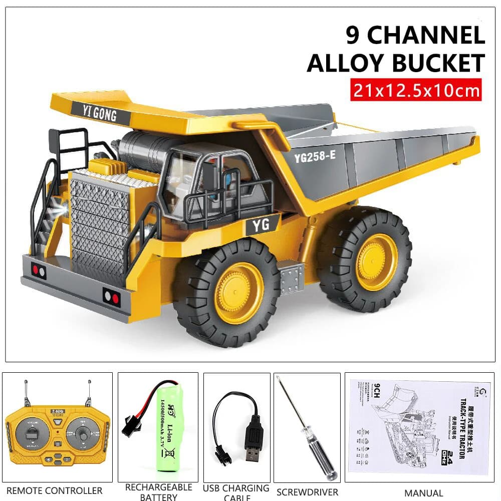 Dump truck Controle Remoto Engenharia Veículo Crawler Truck Bulldozer Brinquedos