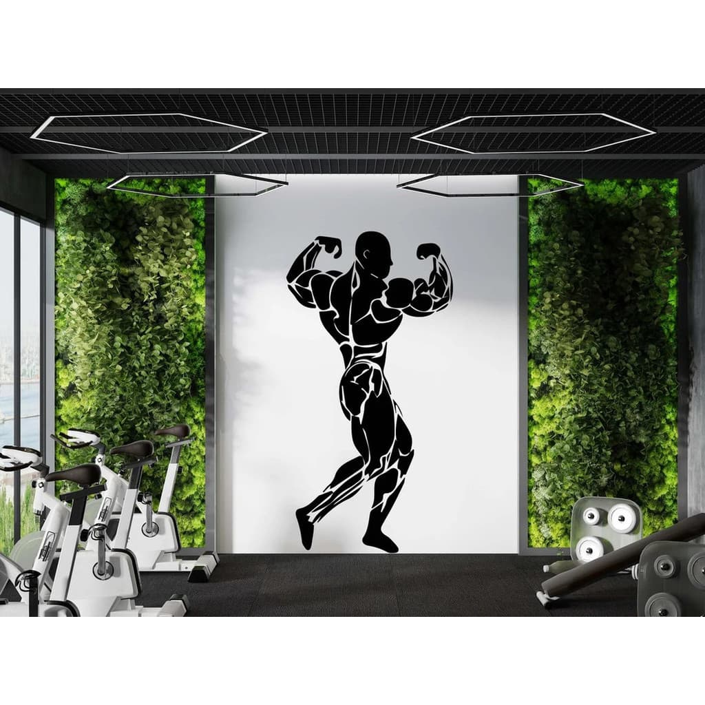 ADESIVO DECORATIVO DE PAREDE PREMIUM ACADEMIA E MUSCULAÇÃO  - 801